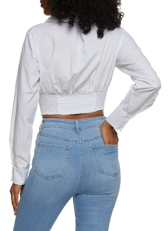 Corset Cropped Button Front Shirt