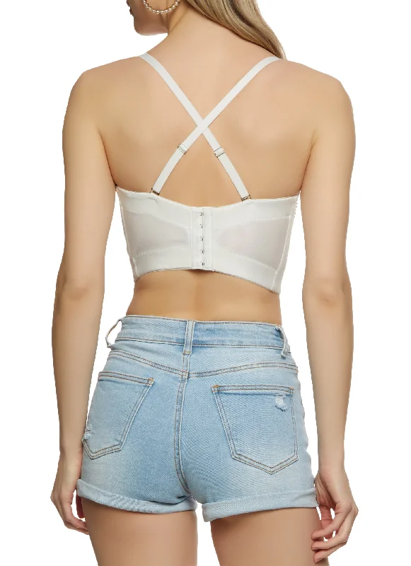 Faux Pearl Beaded Bustier Top