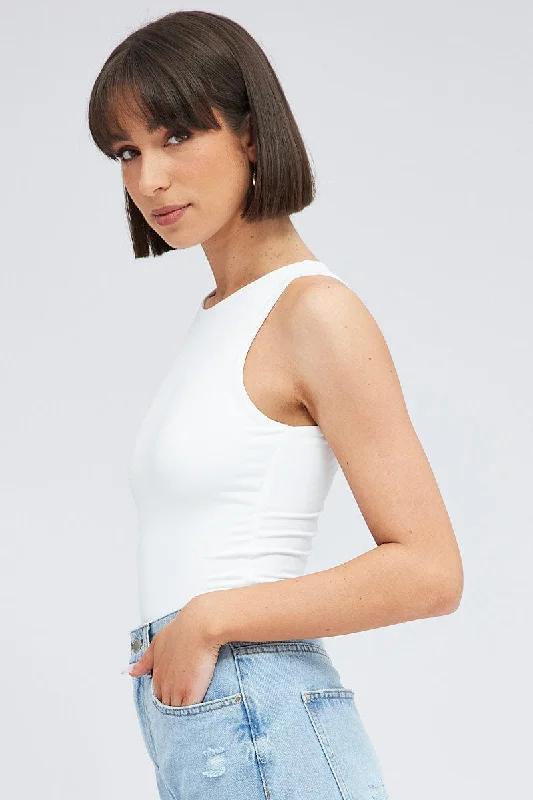 White Supersoft Bodysuit Sleeveless