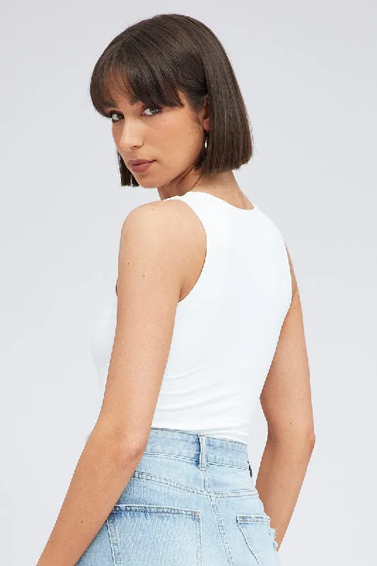 White Supersoft Bodysuit Sleeveless