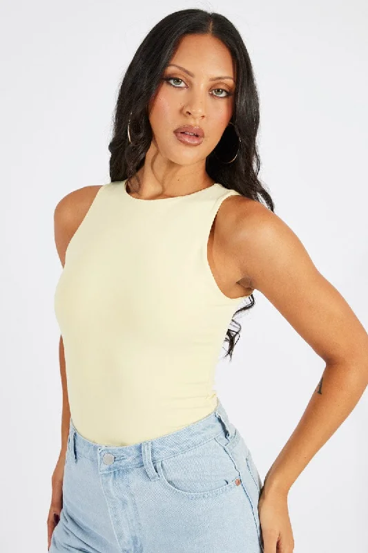 Yellow Supersoft Bodysuit Sleeveless